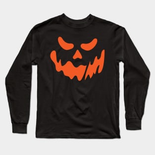 Scary Jack-O-Lantern Halloween Pumpkin Face Trick or Treat Long Sleeve T-Shirt